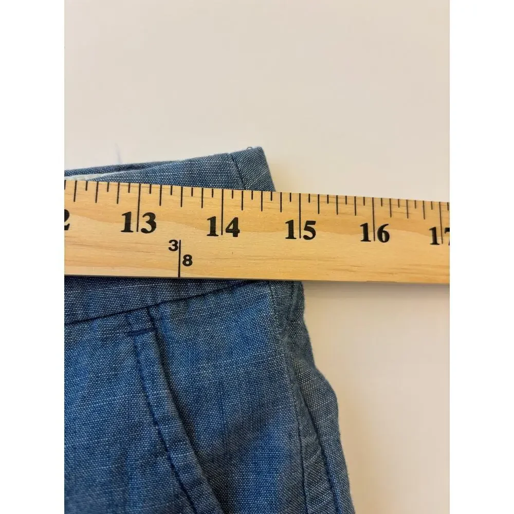 J.Crew Womens Size 4 Blue Chambray Shorts 100% Cotton Casual Preppy